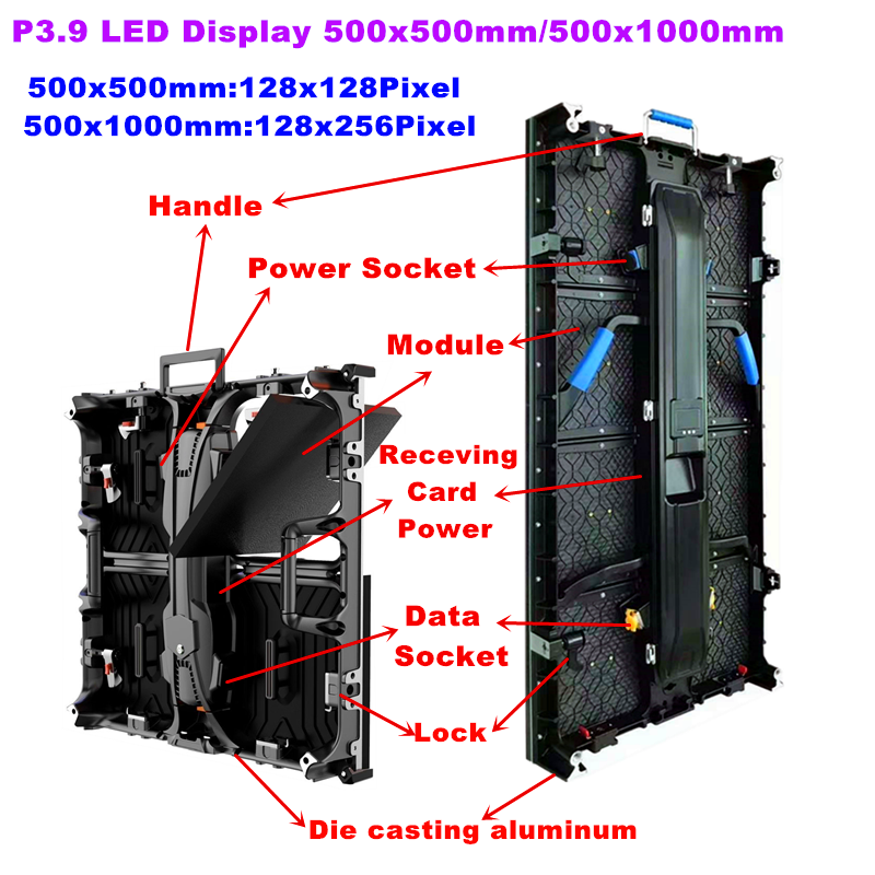 Hot Sale Outdoor LED Rental Screen Full Color Waterproof 500X1000mm SMD RGB LED Display Panels