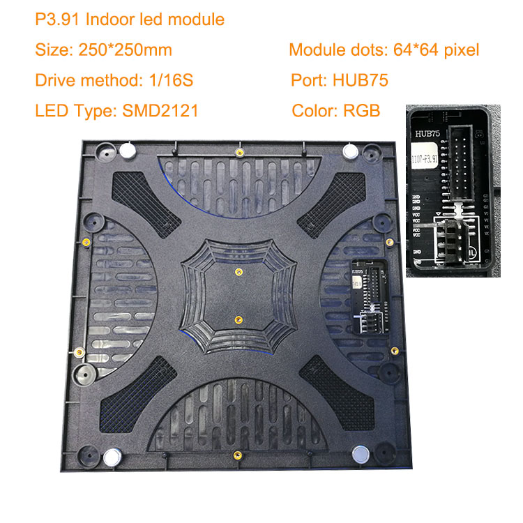 250*250mm P3.91 matrix module SMD2121 full color 64*64 dot led indoor screen concert led display for rental advertising panel